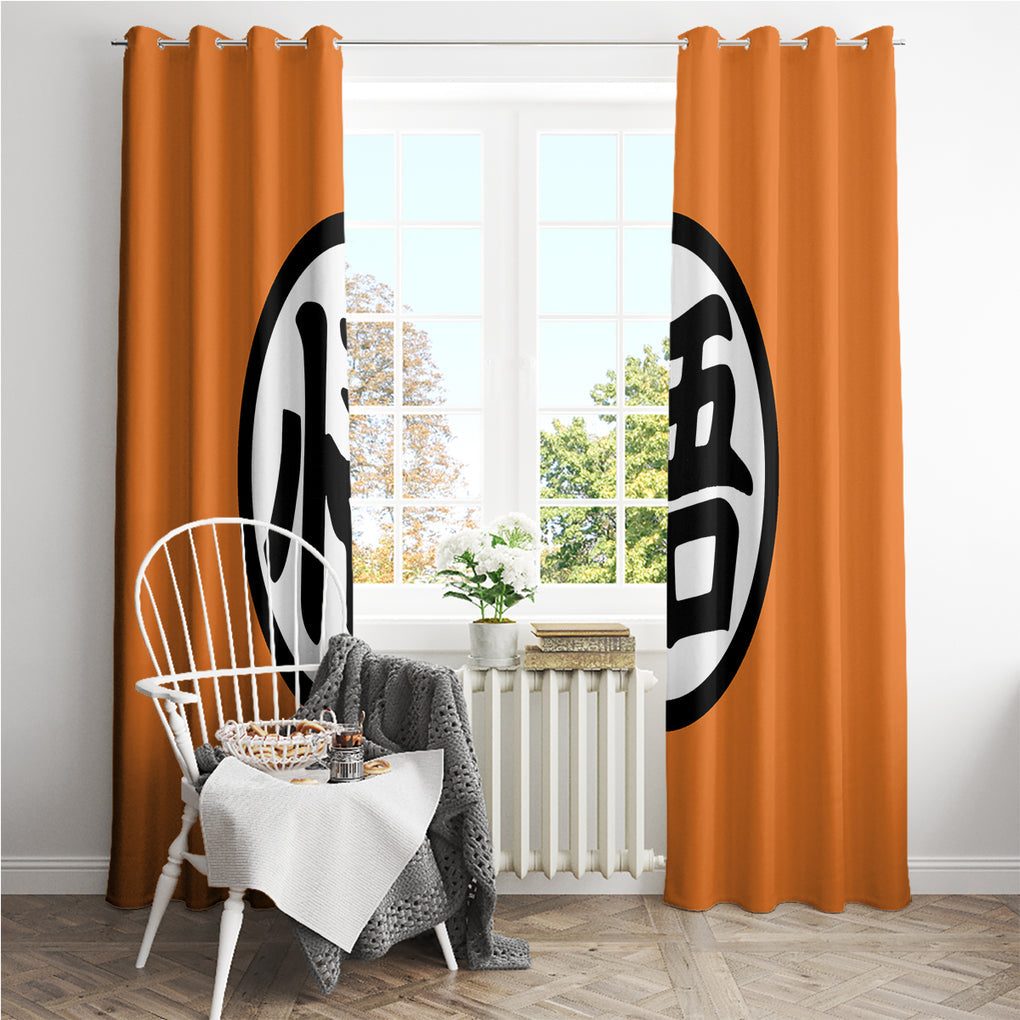 Goku Kanji Symbol Dragon Ball Anime Window Curtain
