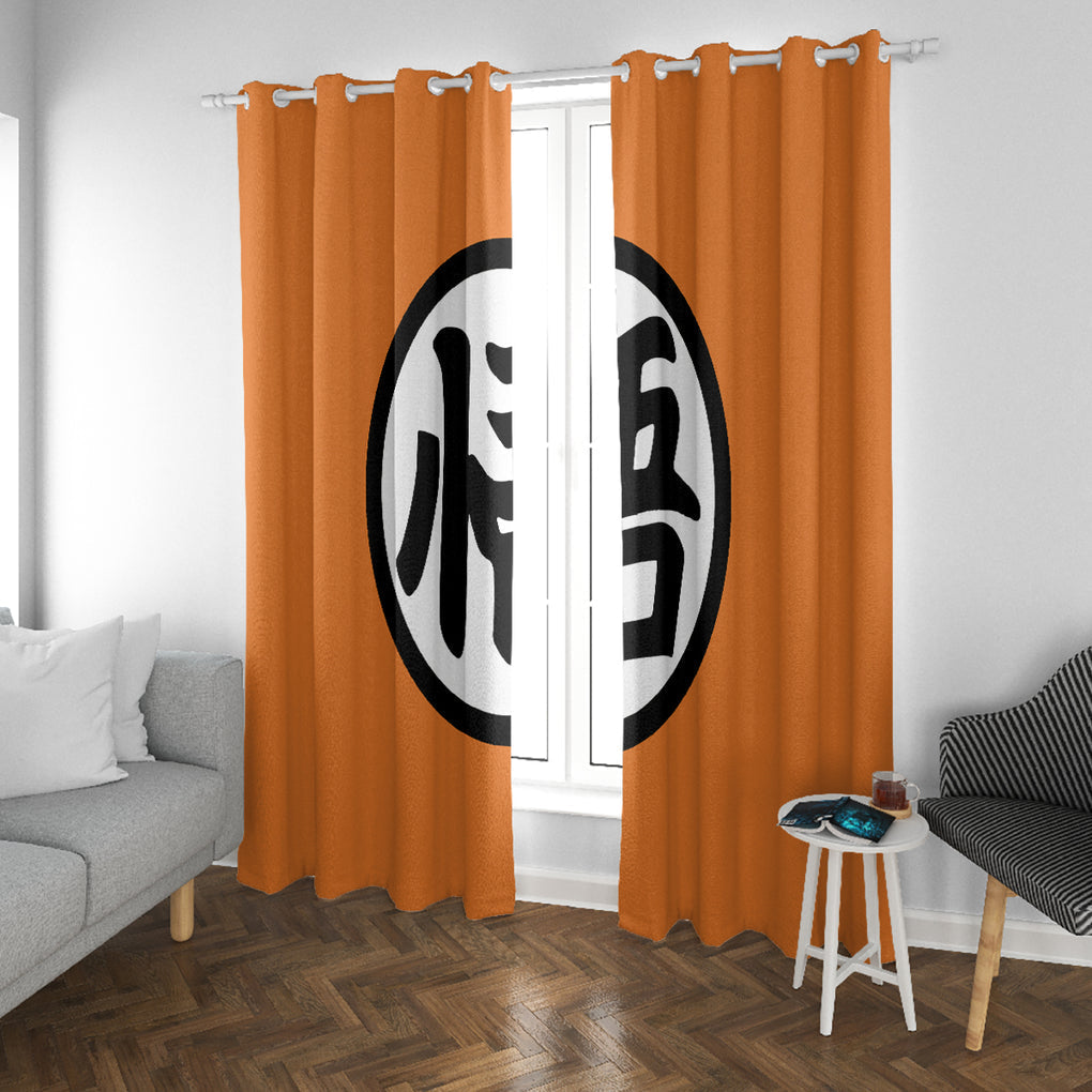 Goku Kanji Symbol Dragon Ball Anime Window Curtain