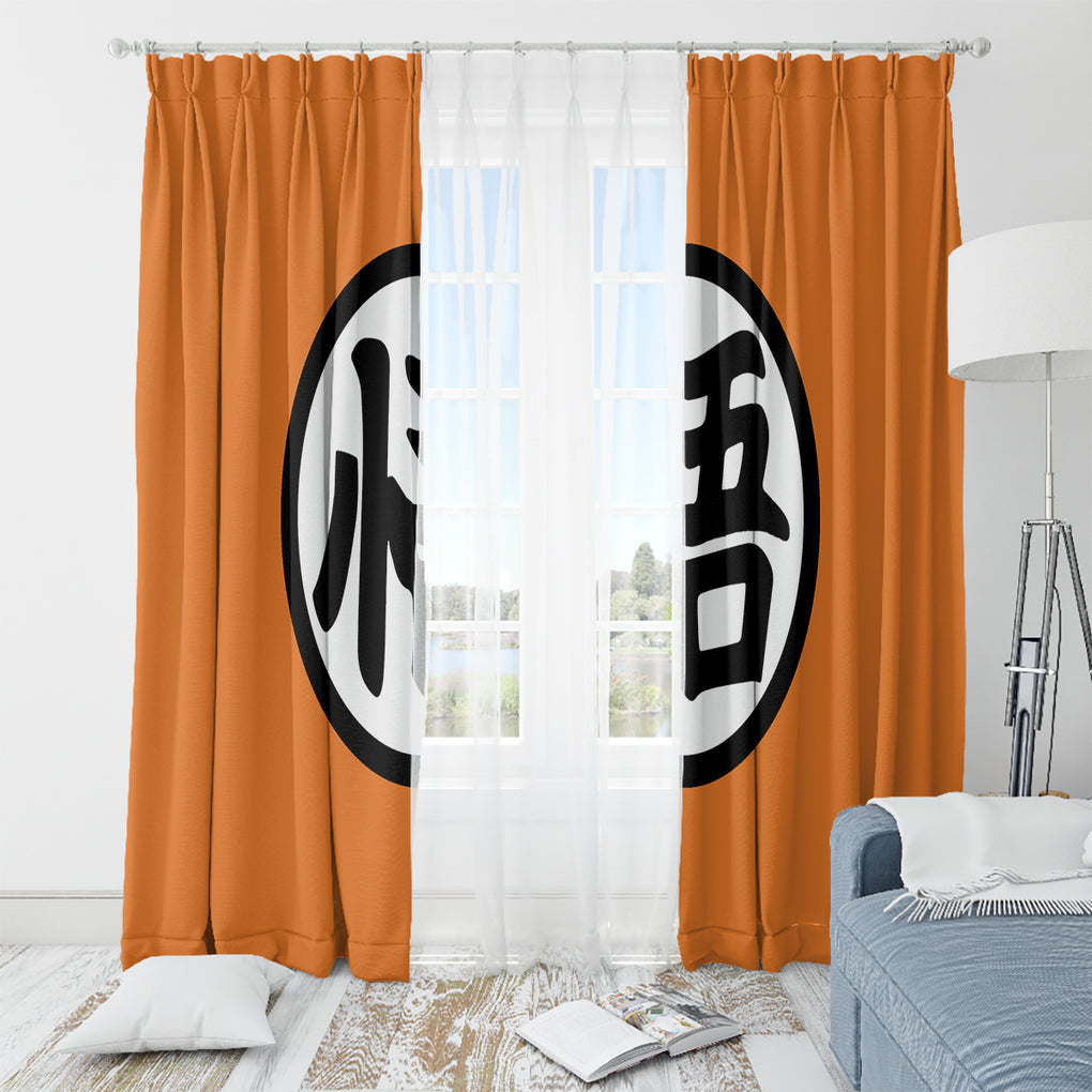 Goku Kanji Symbol Dragon Ball Anime Window Curtain