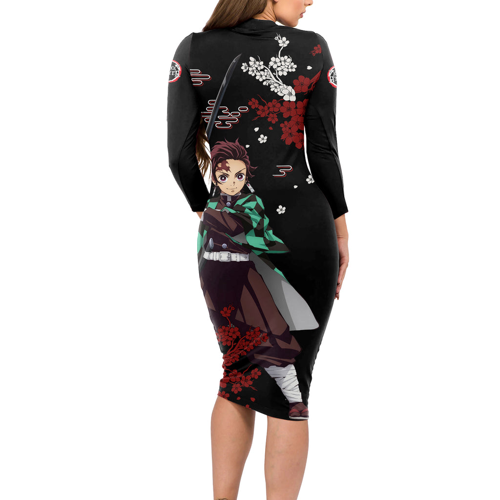 Tanjiro Kamado Japan Style Long Sleeve Bodycon Dress