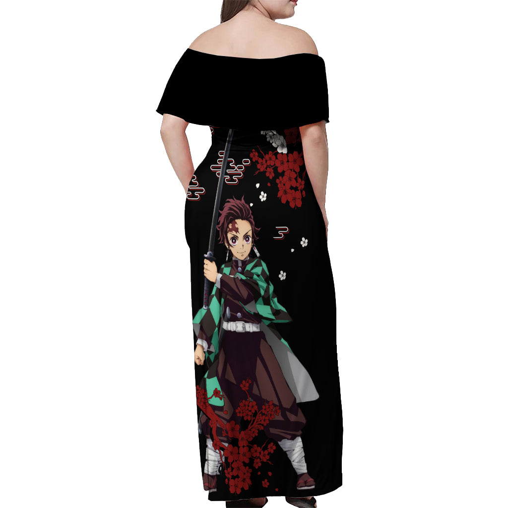 Tanjiro Kamado Japan Style Off Shoulder Maxi Dress