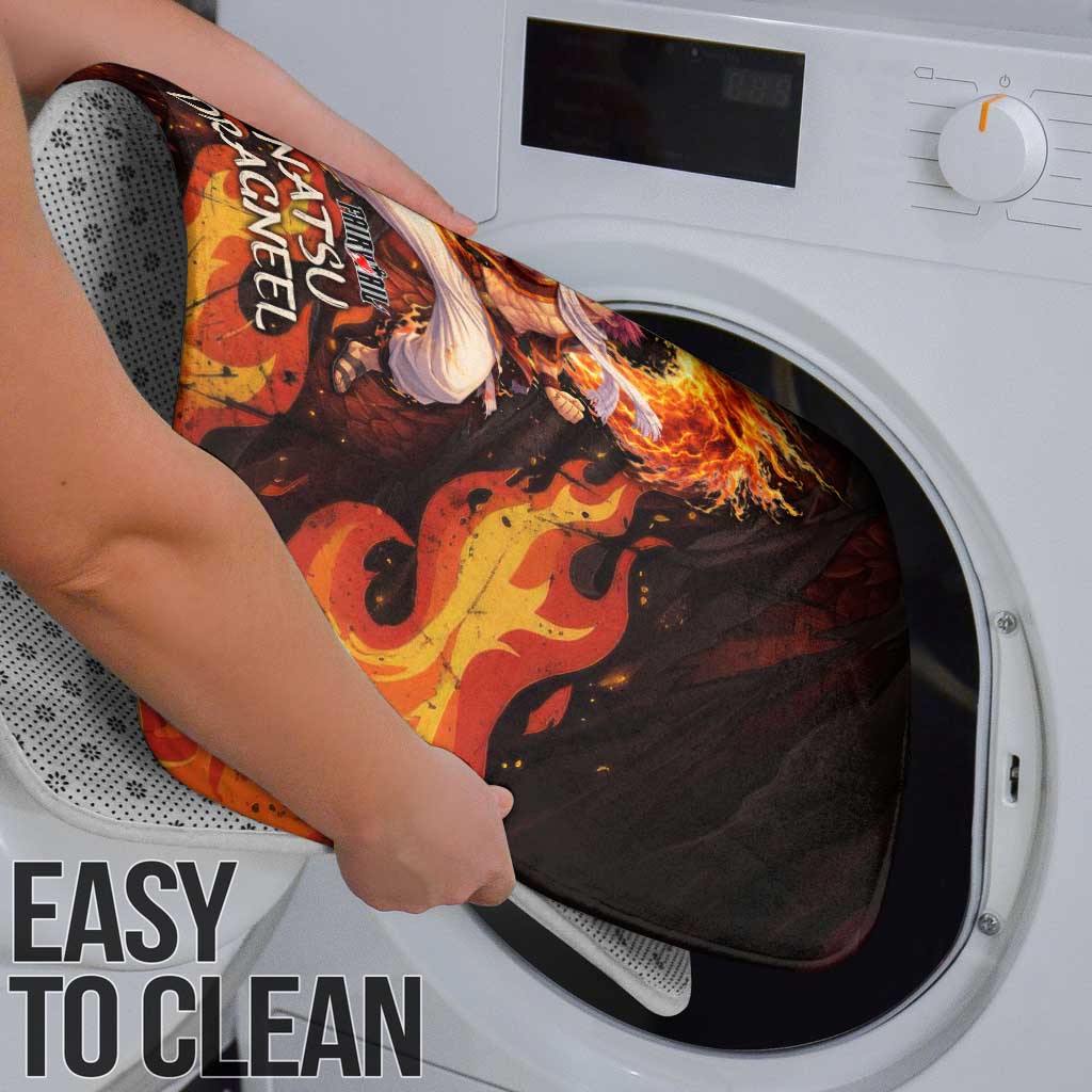 Natsu Dragneel Fairy Tail Bathroom Set Flame Magic Anime Style with Dragon Emblem and Fire Seal