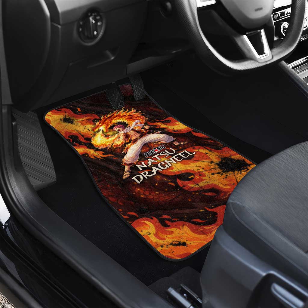 Natsu Dragneel Fairy Tail Car Mats Flame Magic Anime Style with Dragon Emblem and Fire Seal