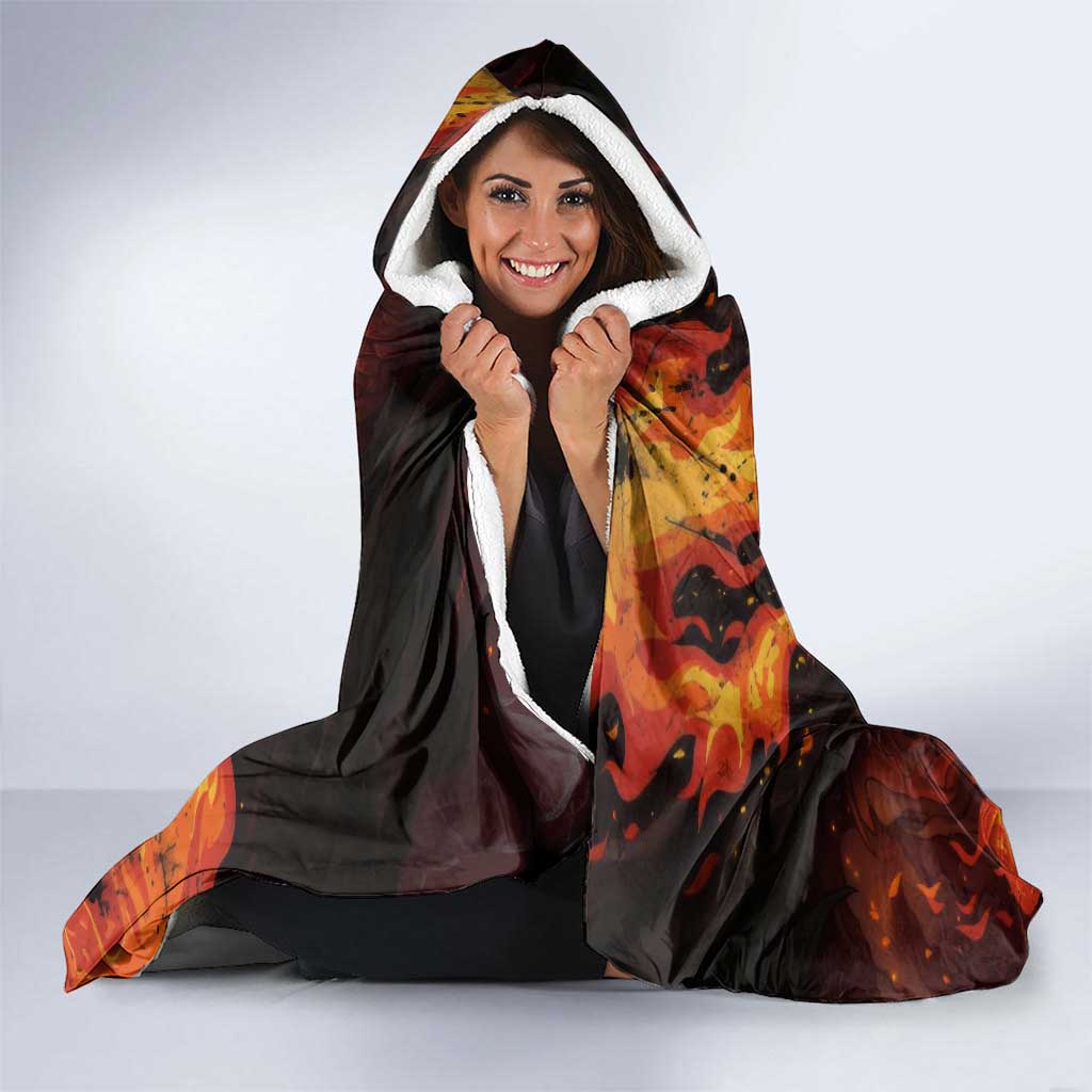 Natsu Dragneel Fairy Tail Hooded Blanket Flame Magic Anime Style with Dragon Emblem and Fire Seal