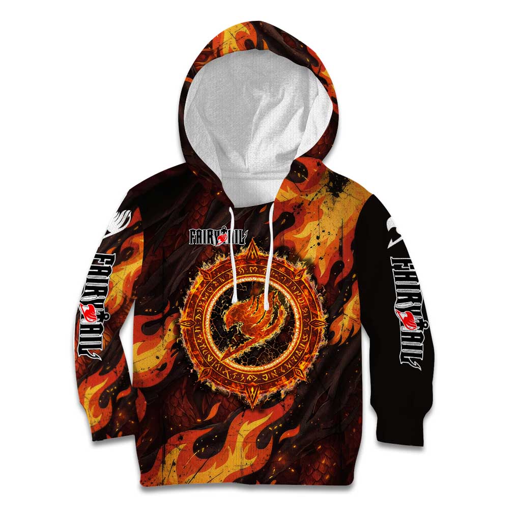Natsu Dragneel Fairy Tail Kid Hoodie Flame Magic Anime Style with Dragon Emblem and Fire Seal