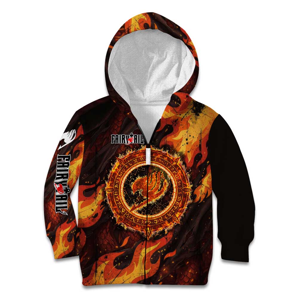 Natsu Dragneel Fairy Tail Kid Hoodie Flame Magic Anime Style with Dragon Emblem and Fire Seal