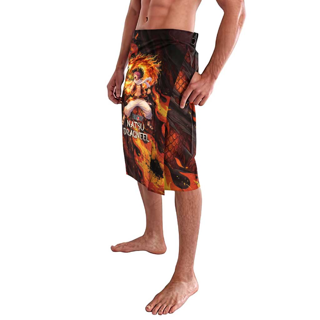 Natsu Dragneel Fairy Tail Lavalava Flame Magic Anime Style with Dragon Emblem and Fire Seal