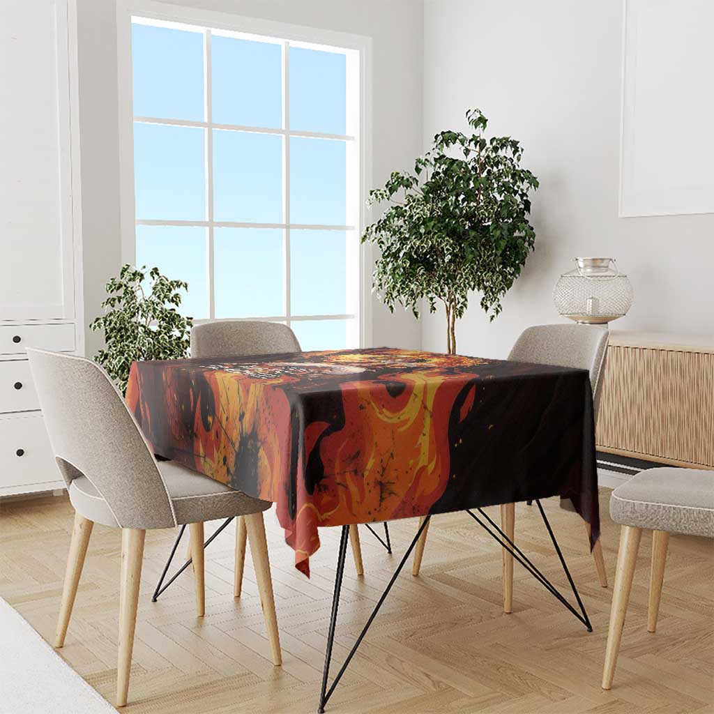 Natsu Dragneel Fairy Tail Tablecloth Flame Magic Anime Style with Dragon Emblem and Fire Seal
