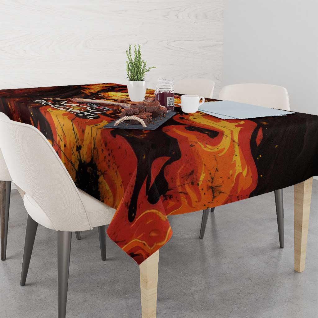 Natsu Dragneel Fairy Tail Tablecloth Flame Magic Anime Style with Dragon Emblem and Fire Seal
