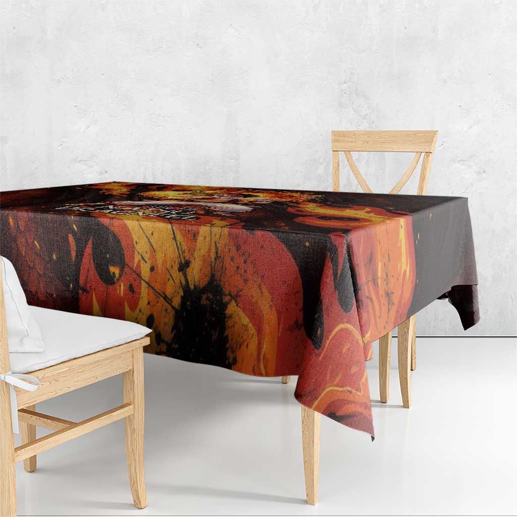 Natsu Dragneel Fairy Tail Tablecloth Flame Magic Anime Style with Dragon Emblem and Fire Seal