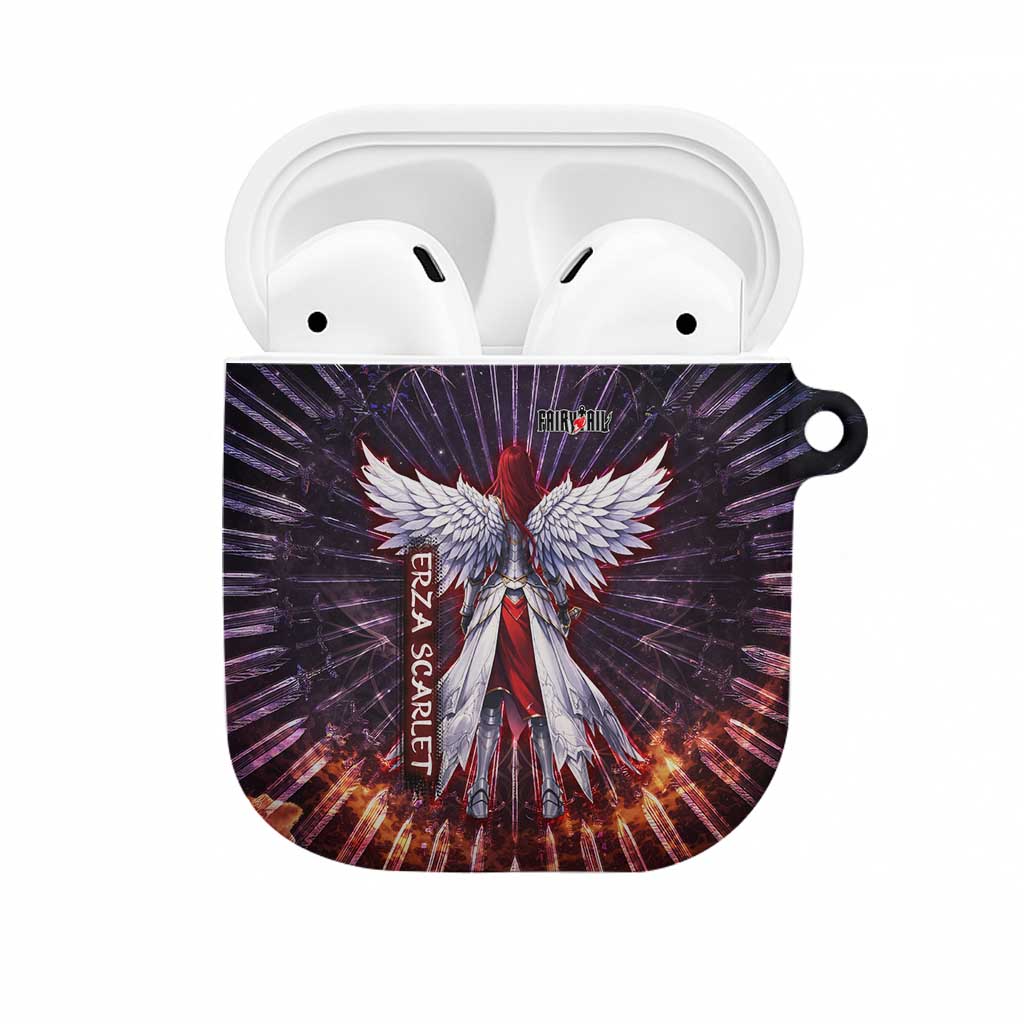 Erza Scarlet Fairy Tail AirPods Case Celestial Armor Anime Style with Radiant Winged Design