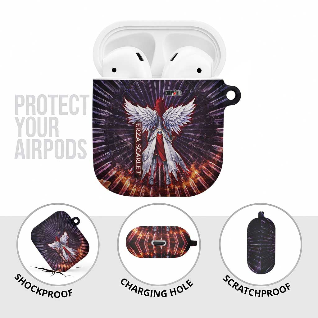 Erza Scarlet Fairy Tail AirPods Case Celestial Armor Anime Style with Radiant Winged Design