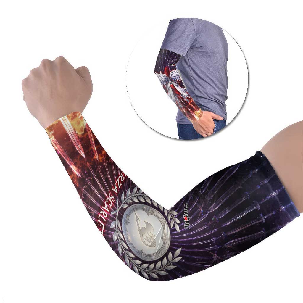 Erza Scarlet Fairy Tail Arm Sleeves Celestial Armor Anime Style with Radiant Winged Design