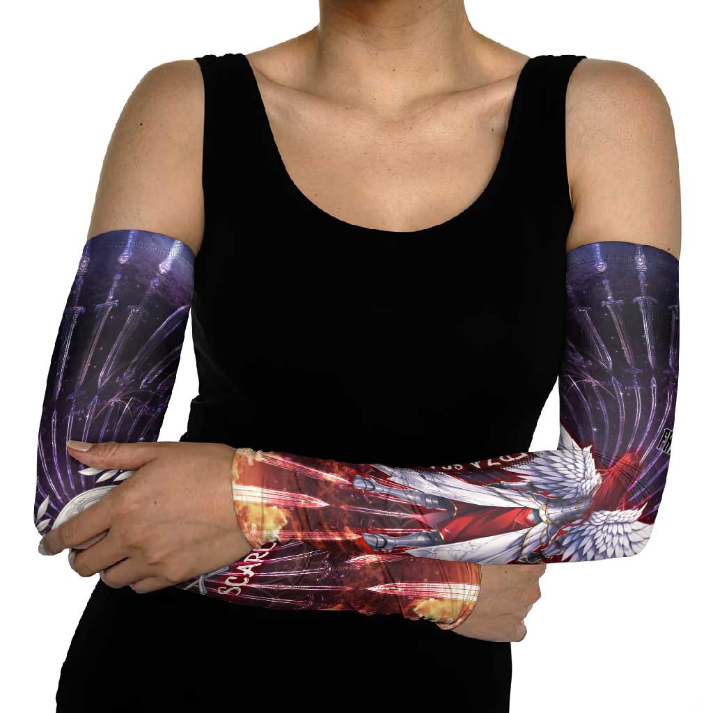 Erza Scarlet Fairy Tail Arm Sleeves Celestial Armor Anime Style with Radiant Winged Design