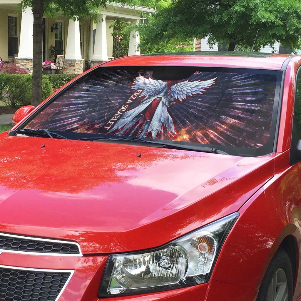Erza Scarlet Fairy Tail Auto Sun Shade Celestial Armor Anime Style with Radiant Winged Design