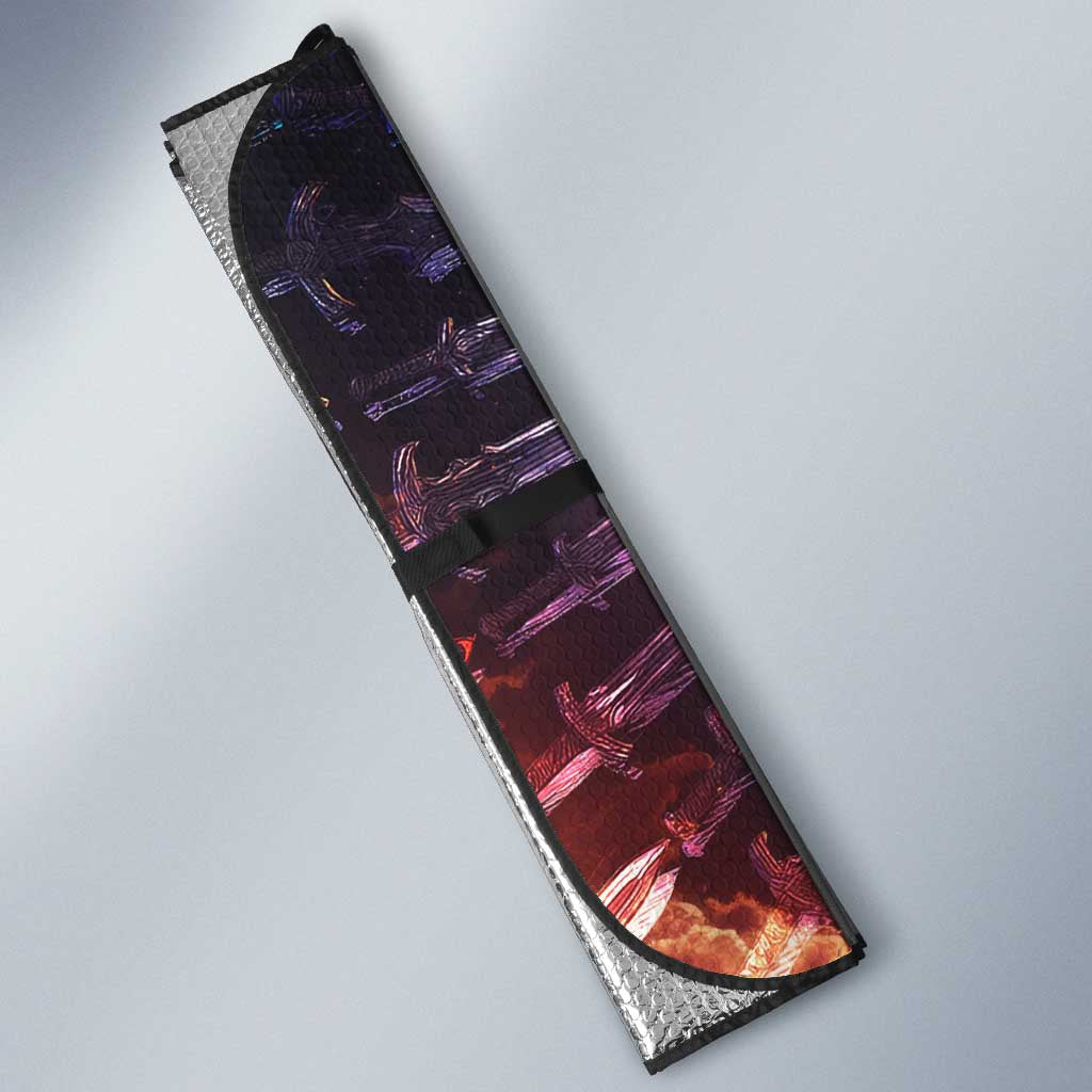 Erza Scarlet Fairy Tail Auto Sun Shade Celestial Armor Anime Style with Radiant Winged Design