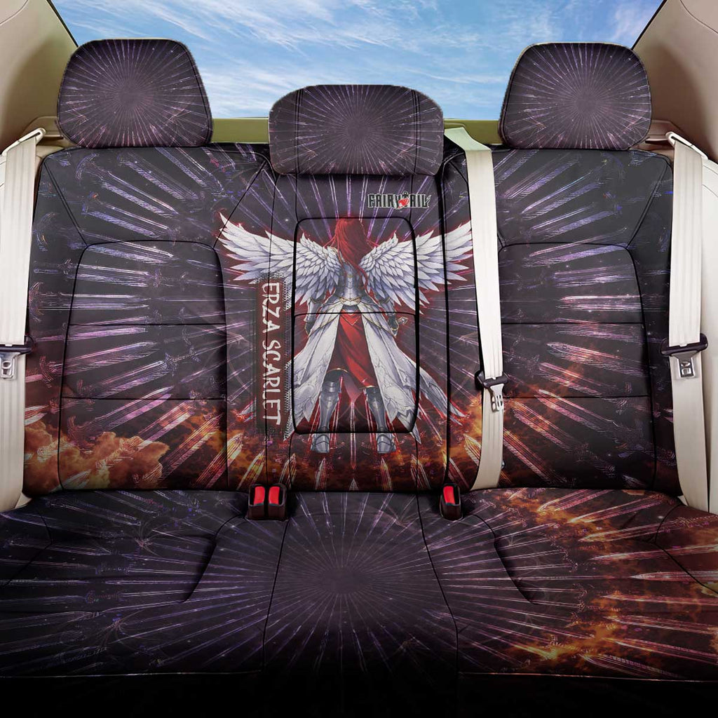 Erza Scarlet Fairy Tail Back Car Seat Cover Celestial Armor Anime Style with Radiant Winged Design