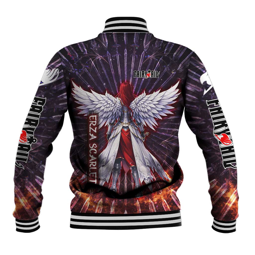 Erza Scarlet Fairy Tail Baseball Jacket Celestial Armor Anime Style with Radiant Winged Design