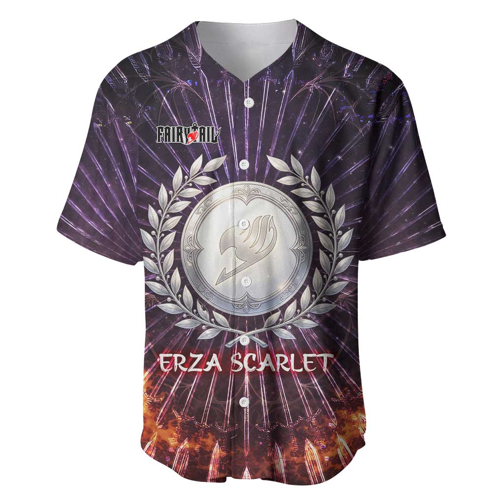Erza Scarlet Fairy Tail Baseball Jersey Celestial Armor Anime Style with Radiant Winged Design