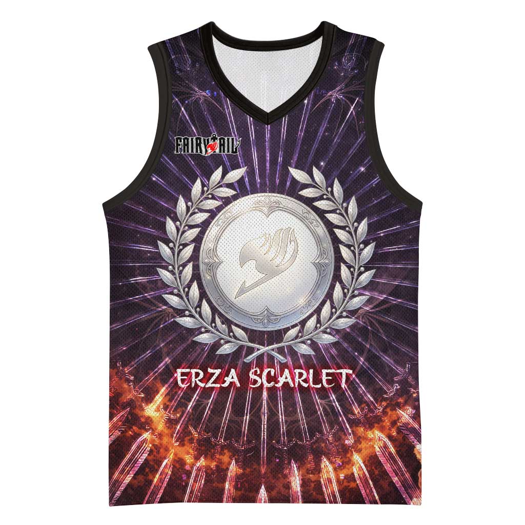 Erza Scarlet Fairy Tail Basketball Jersey Celestial Armor Anime Style with Radiant Winged Design