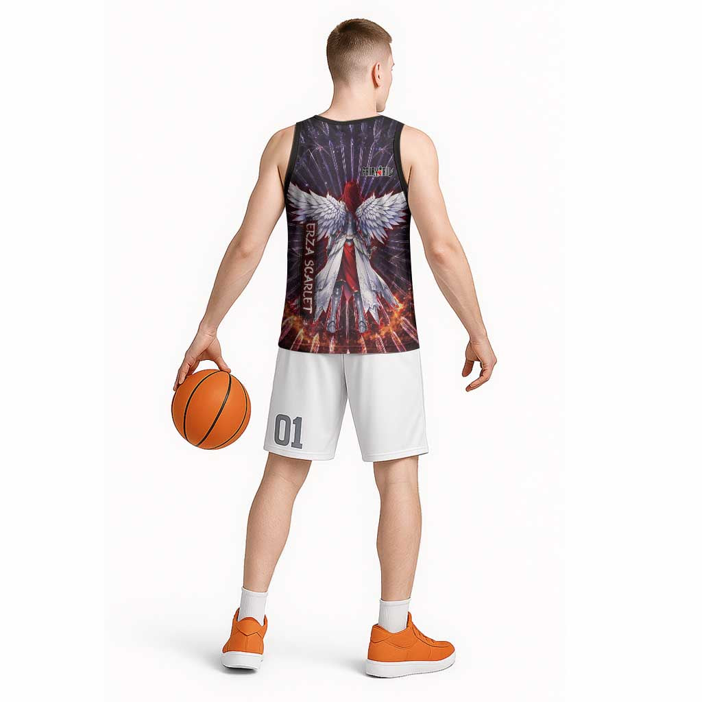 Erza Scarlet Fairy Tail Basketball Jersey Celestial Armor Anime Style with Radiant Winged Design