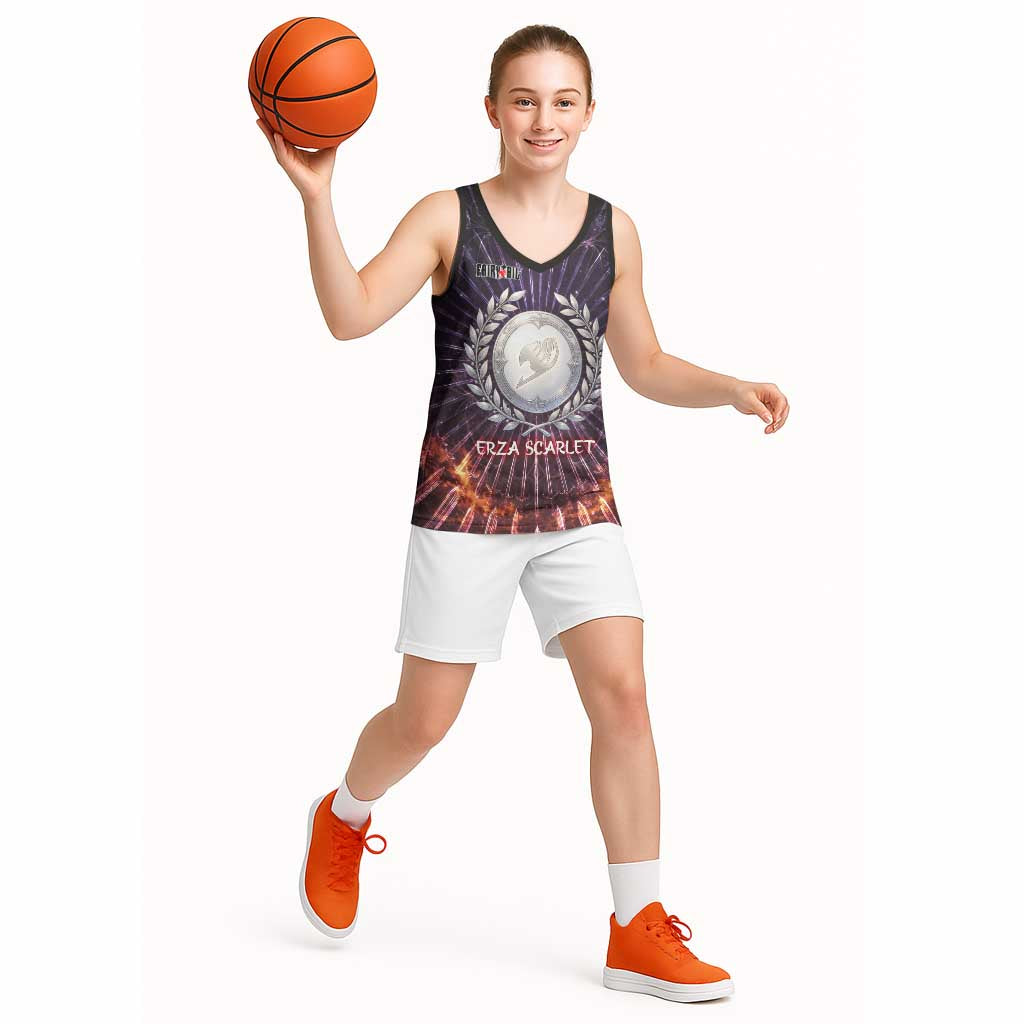 Erza Scarlet Fairy Tail Basketball Jersey Celestial Armor Anime Style with Radiant Winged Design