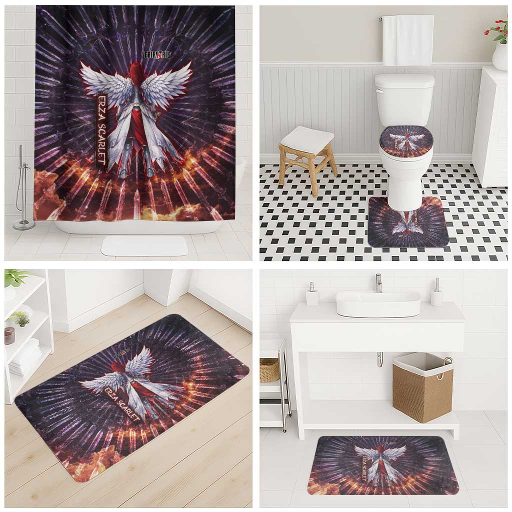 Erza Scarlet Fairy Tail Bathroom Set Celestial Armor Anime Style with Radiant Winged Design