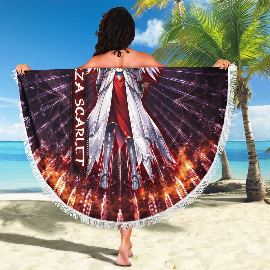 Erza Scarlet Fairy Tail Beach Blanket Celestial Armor Anime Style with Radiant Winged Design