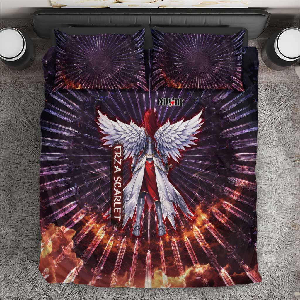 Erza Scarlet Fairy Tail Bedding Set Celestial Armor Anime Style with Radiant Winged Design