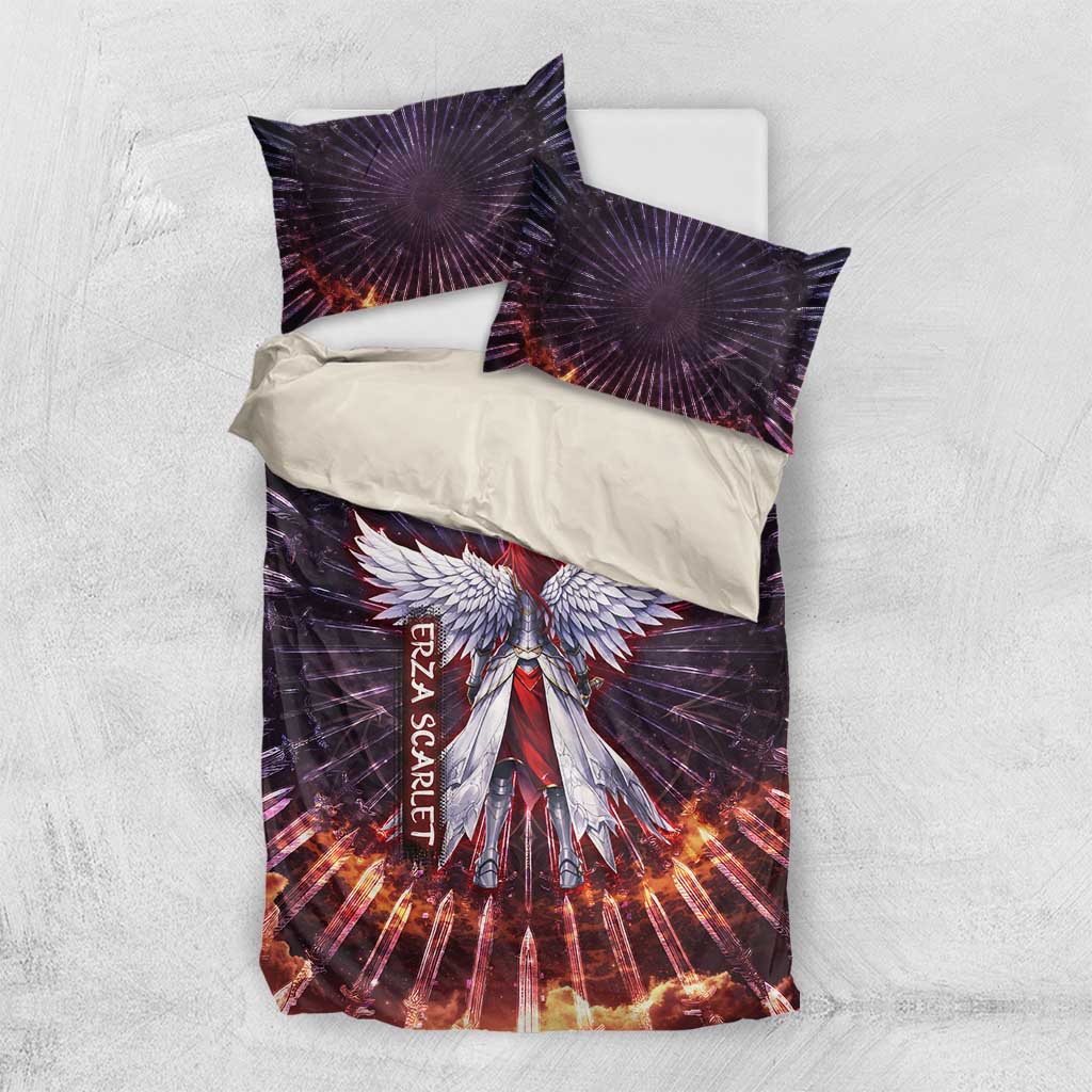 Erza Scarlet Fairy Tail Bedding Set Celestial Armor Anime Style with Radiant Winged Design