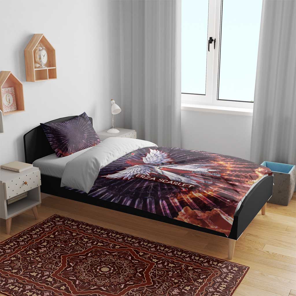 Erza Scarlet Fairy Tail Bedding Set Celestial Armor Anime Style with Radiant Winged Design