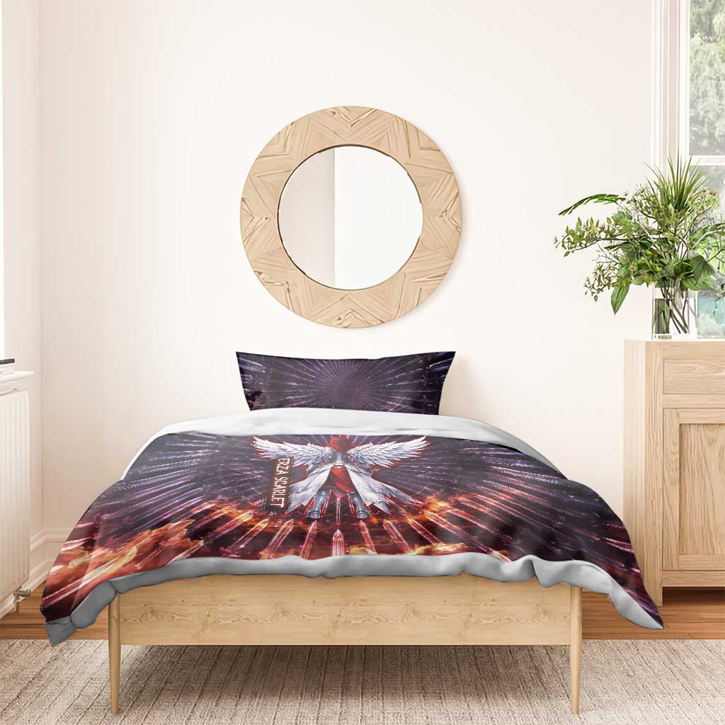 Erza Scarlet Fairy Tail Bedding Set Celestial Armor Anime Style with Radiant Winged Design