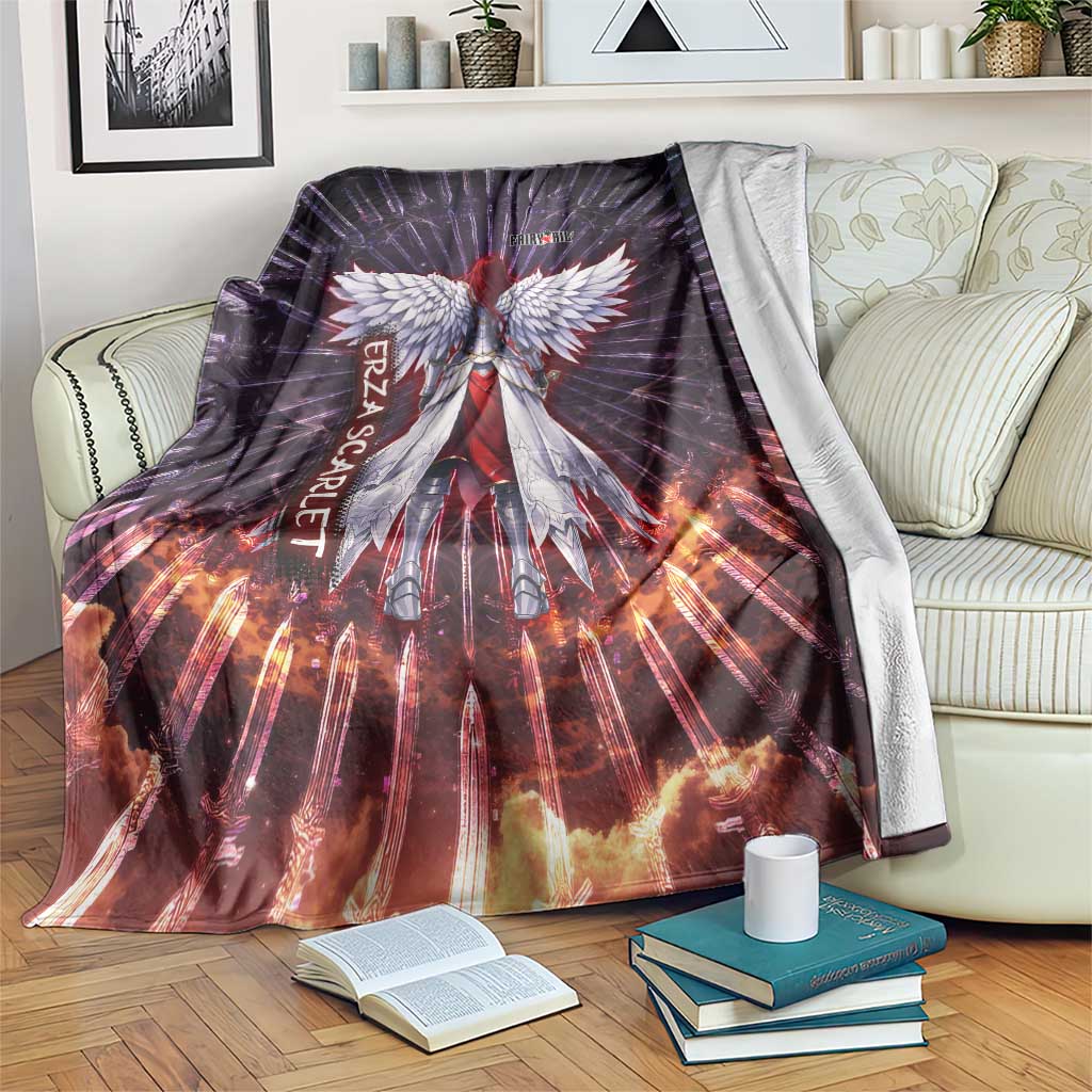 Erza Scarlet Fairy Tail Blanket Celestial Armor Anime Style with Radiant Winged Design