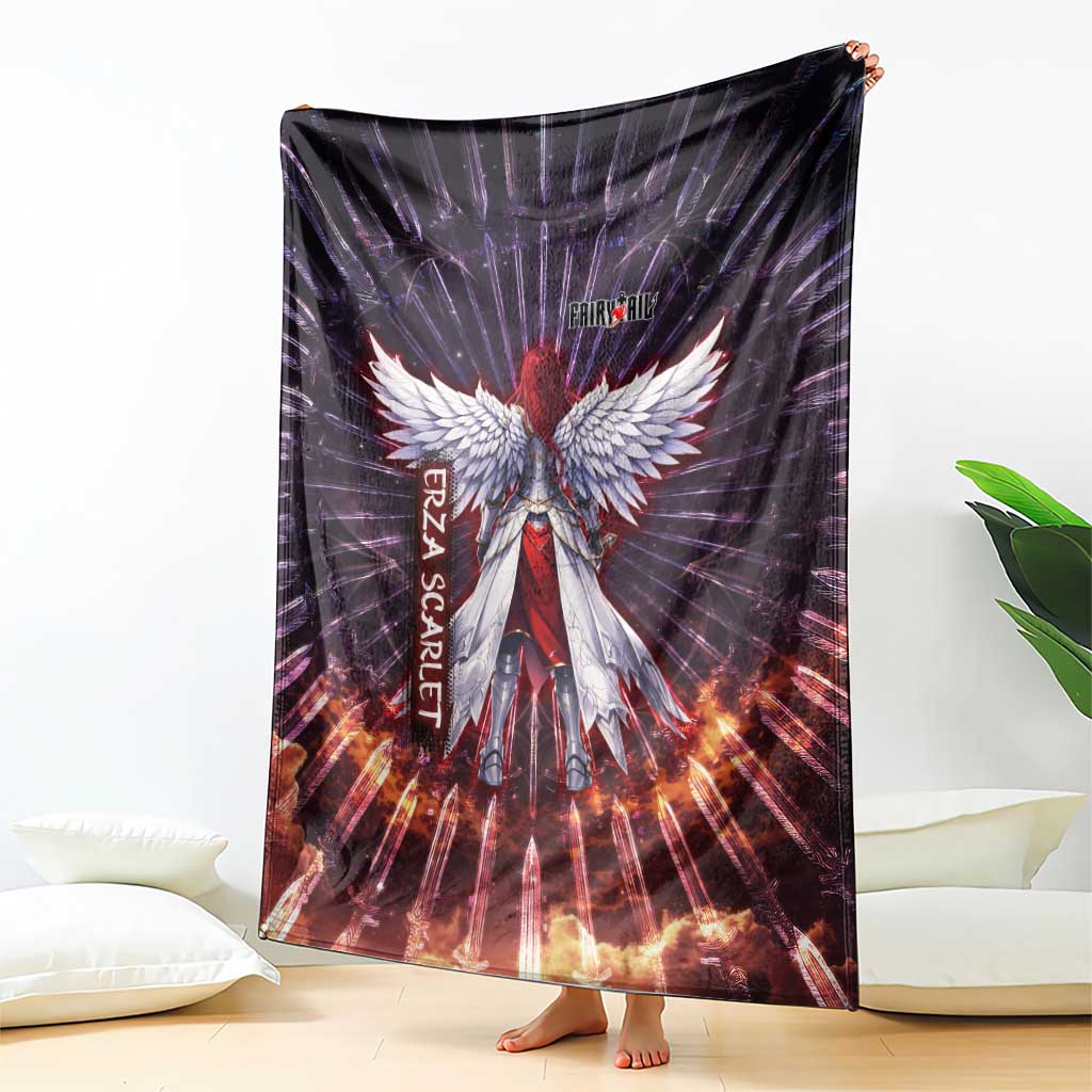 Erza Scarlet Fairy Tail Blanket Celestial Armor Anime Style with Radiant Winged Design