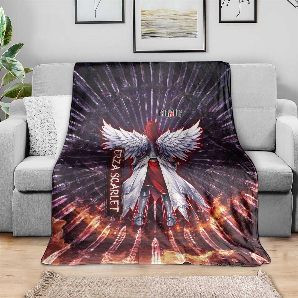Erza Scarlet Fairy Tail Blanket Celestial Armor Anime Style with Radiant Winged Design