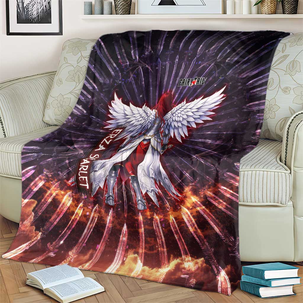 Erza Scarlet Fairy Tail Blanket Celestial Armor Anime Style with Radiant Winged Design