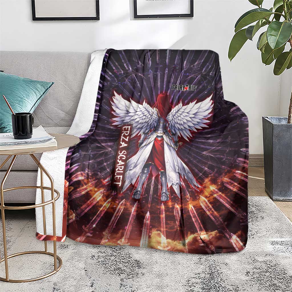Erza Scarlet Fairy Tail Blanket Celestial Armor Anime Style with Radiant Winged Design