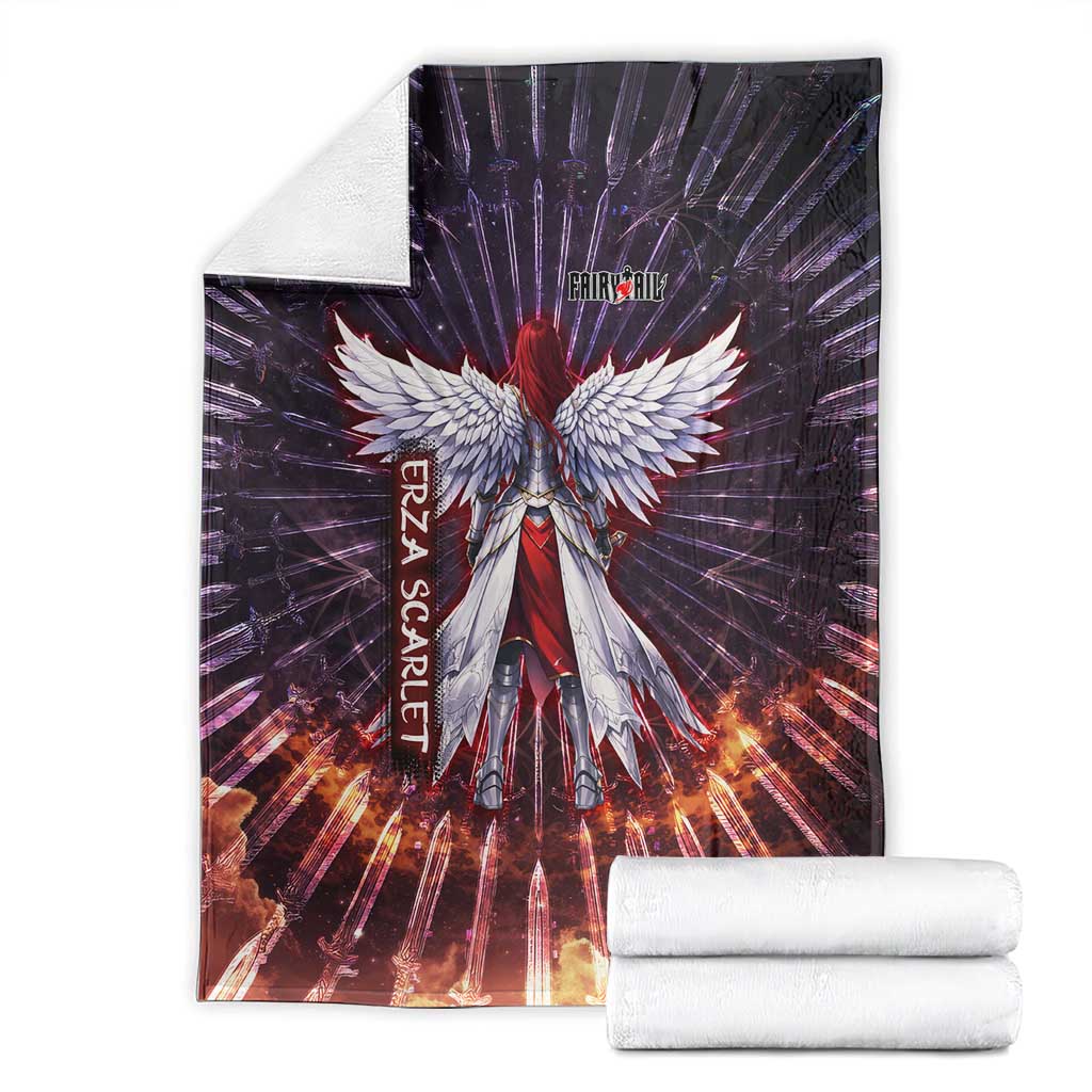 Erza Scarlet Fairy Tail Blanket Celestial Armor Anime Style with Radiant Winged Design