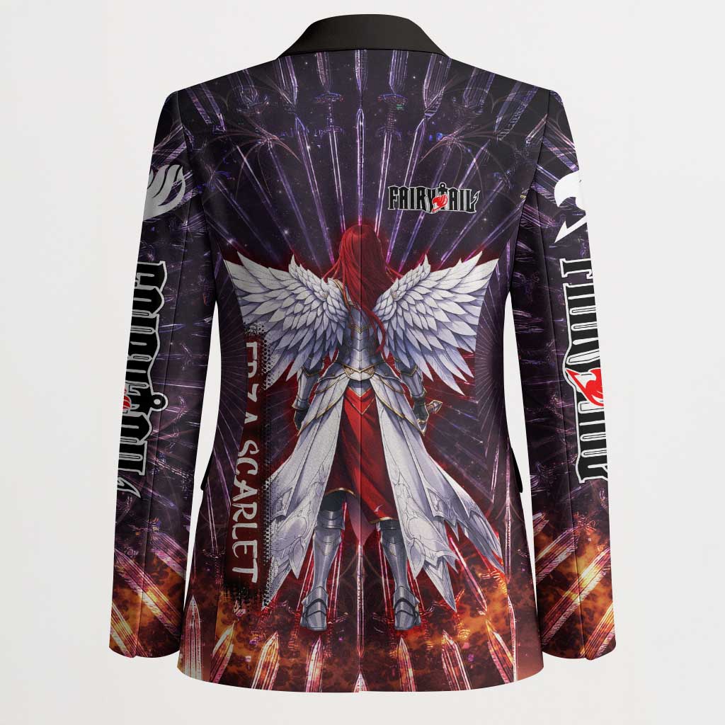 Erza Scarlet Fairy Tail Blazer Celestial Armor Anime Style with Radiant Winged Design