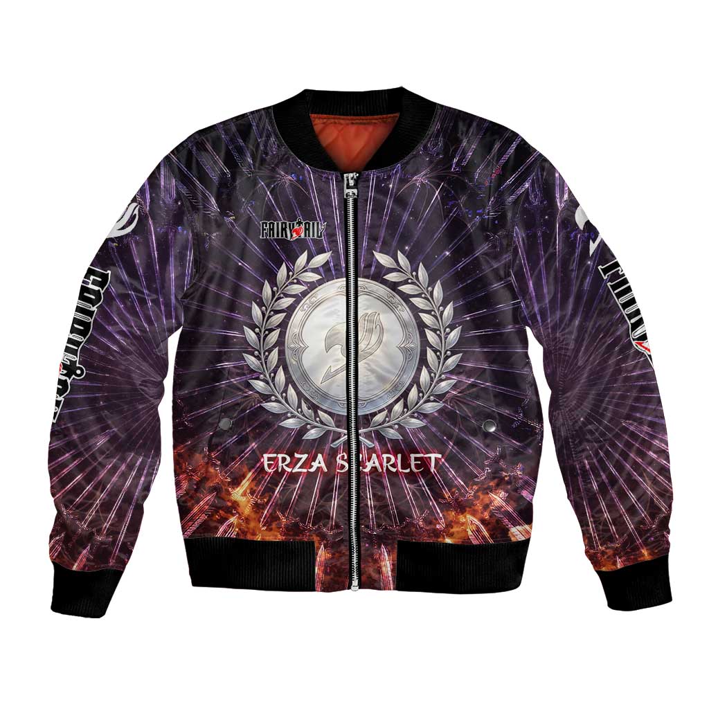 Erza Scarlet Fairy Tail Bomber Jacket Celestial Armor Anime Style with Radiant Winged Design