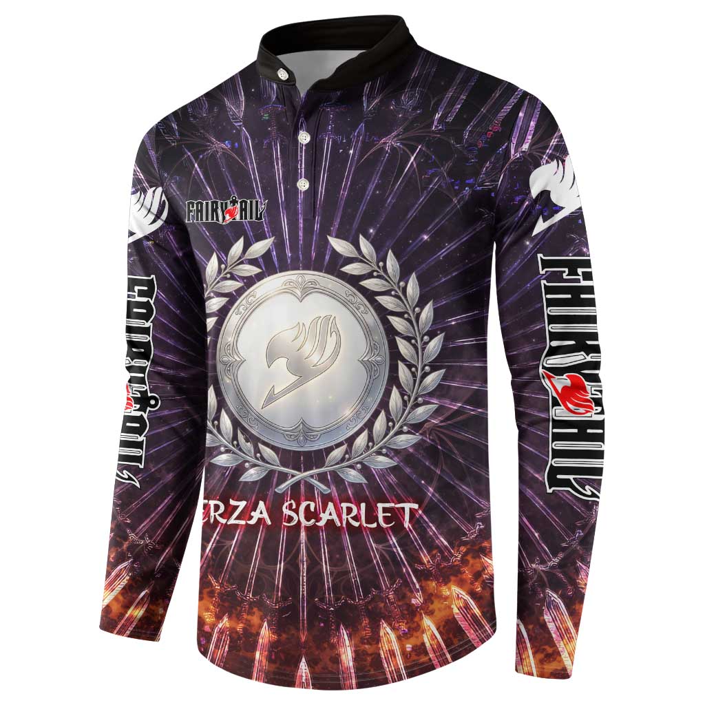Erza Scarlet Fairy Tail Button Sweatshirt Celestial Armor Anime Style with Radiant Winged Design
