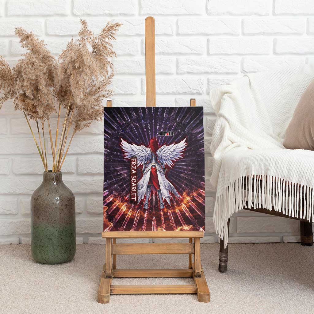 Erza Scarlet Fairy Tail Canvas Wall Art Celestial Armor Anime Style with Radiant Winged Design