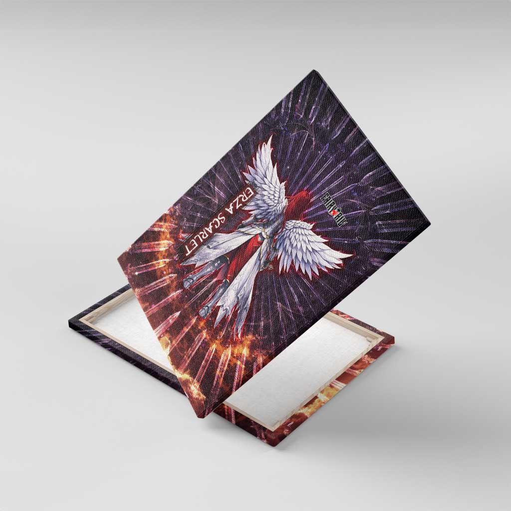 Erza Scarlet Fairy Tail Canvas Wall Art Celestial Armor Anime Style with Radiant Winged Design
