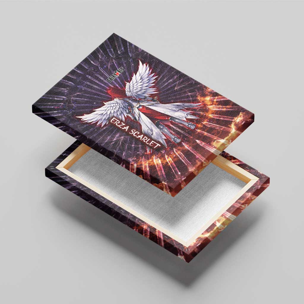 Erza Scarlet Fairy Tail Canvas Wall Art Celestial Armor Anime Style with Radiant Winged Design