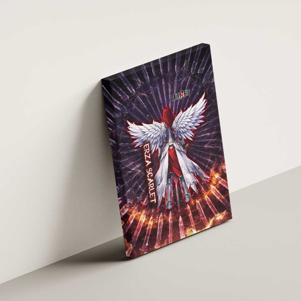 Erza Scarlet Fairy Tail Canvas Wall Art Celestial Armor Anime Style with Radiant Winged Design