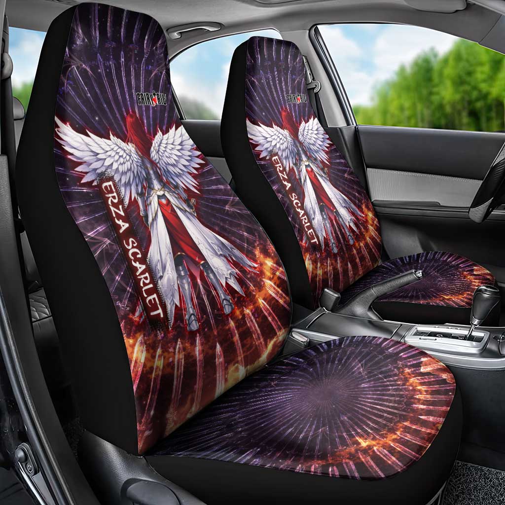 Erza Scarlet Fairy Tail Car Seat Cover Celestial Armor Anime Style with Radiant Winged Design