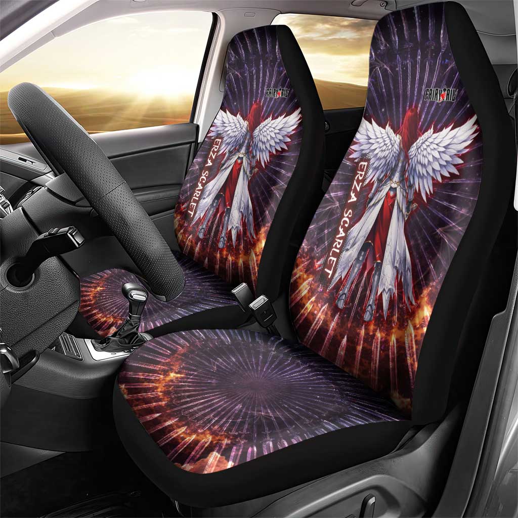 Erza Scarlet Fairy Tail Car Seat Cover Celestial Armor Anime Style with Radiant Winged Design
