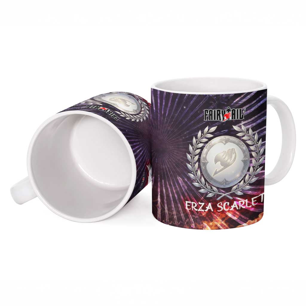 Erza Scarlet Fairy Tail Ceramic Mug Celestial Armor Anime Style with Radiant Winged Design