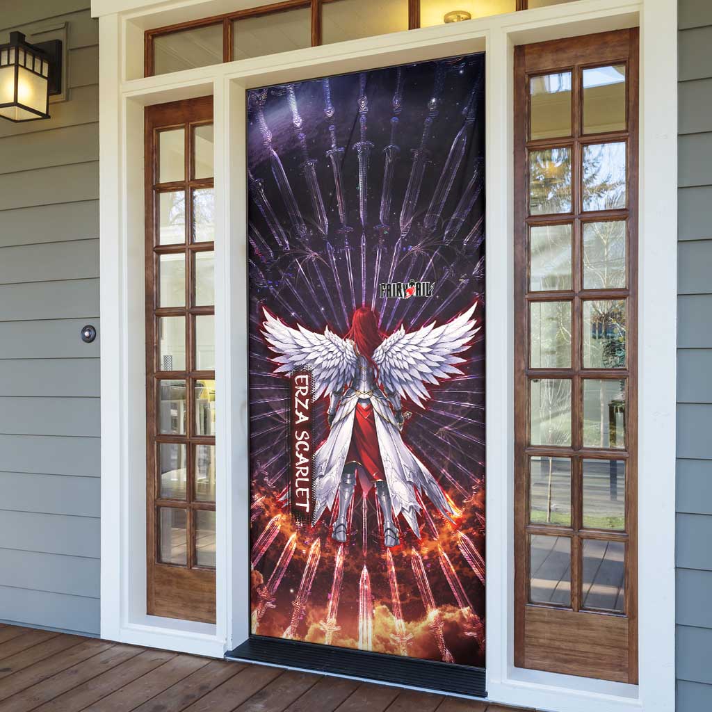 Erza Scarlet Fairy Tail Door Cover Celestial Armor Anime Style with Radiant Winged Design