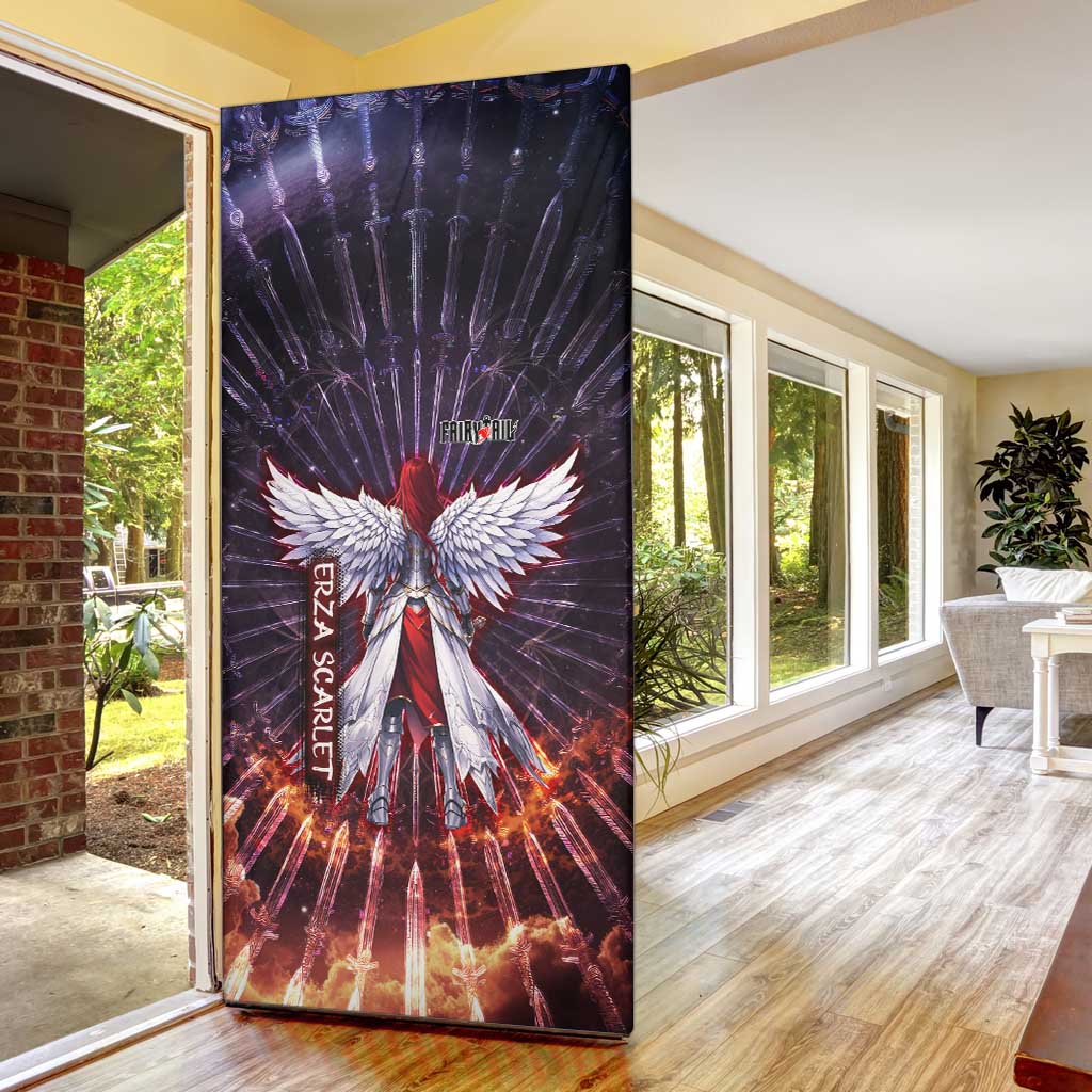 Erza Scarlet Fairy Tail Door Cover Celestial Armor Anime Style with Radiant Winged Design
